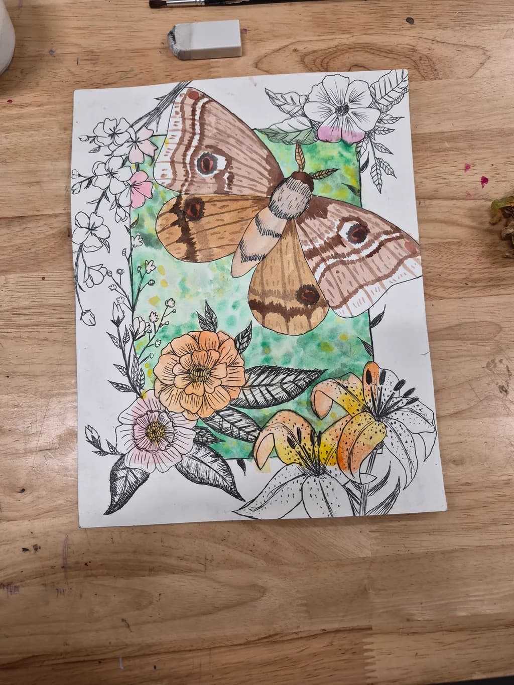 Moth and Blooms