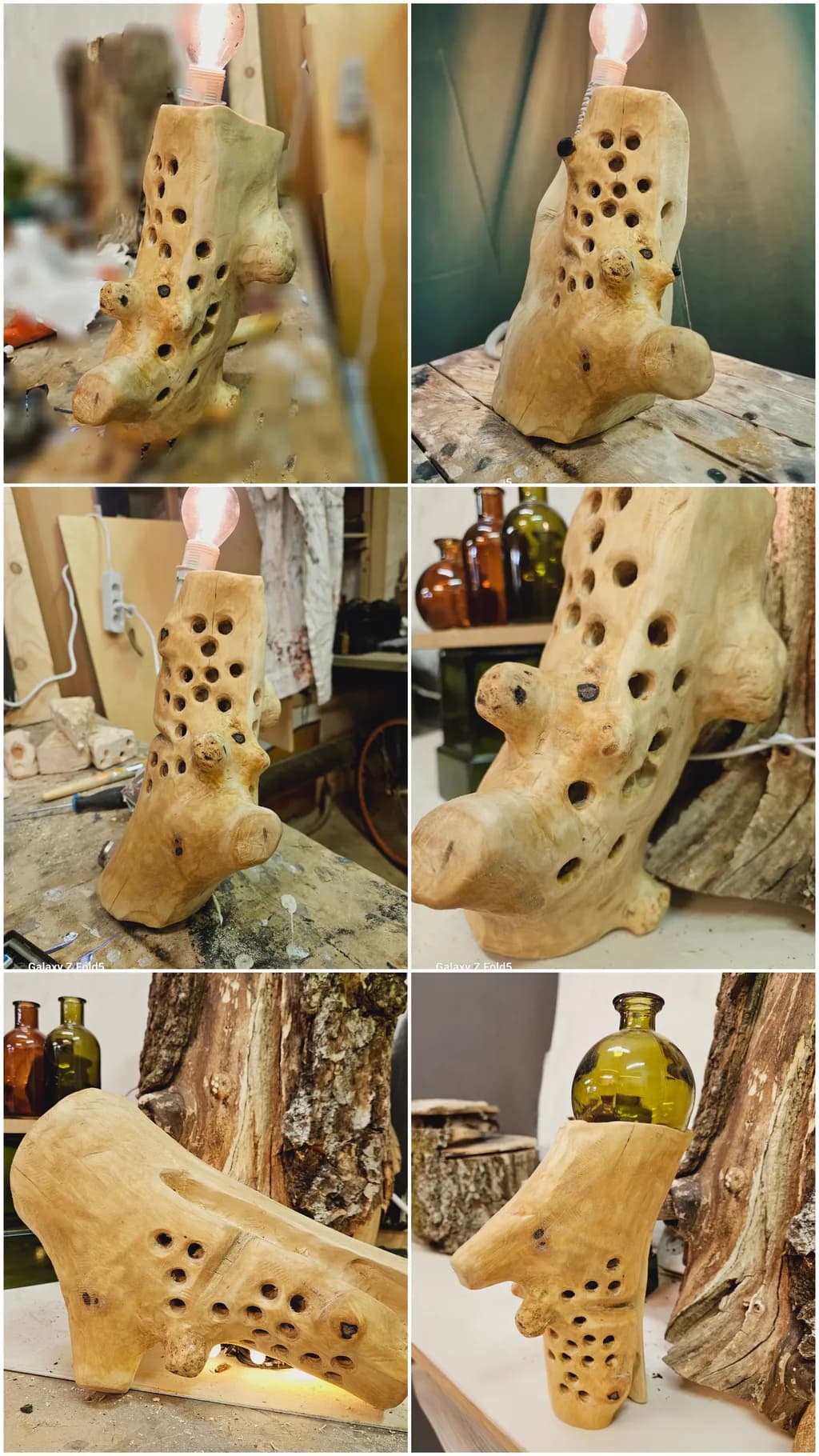 Hollowed Timber Lamp
