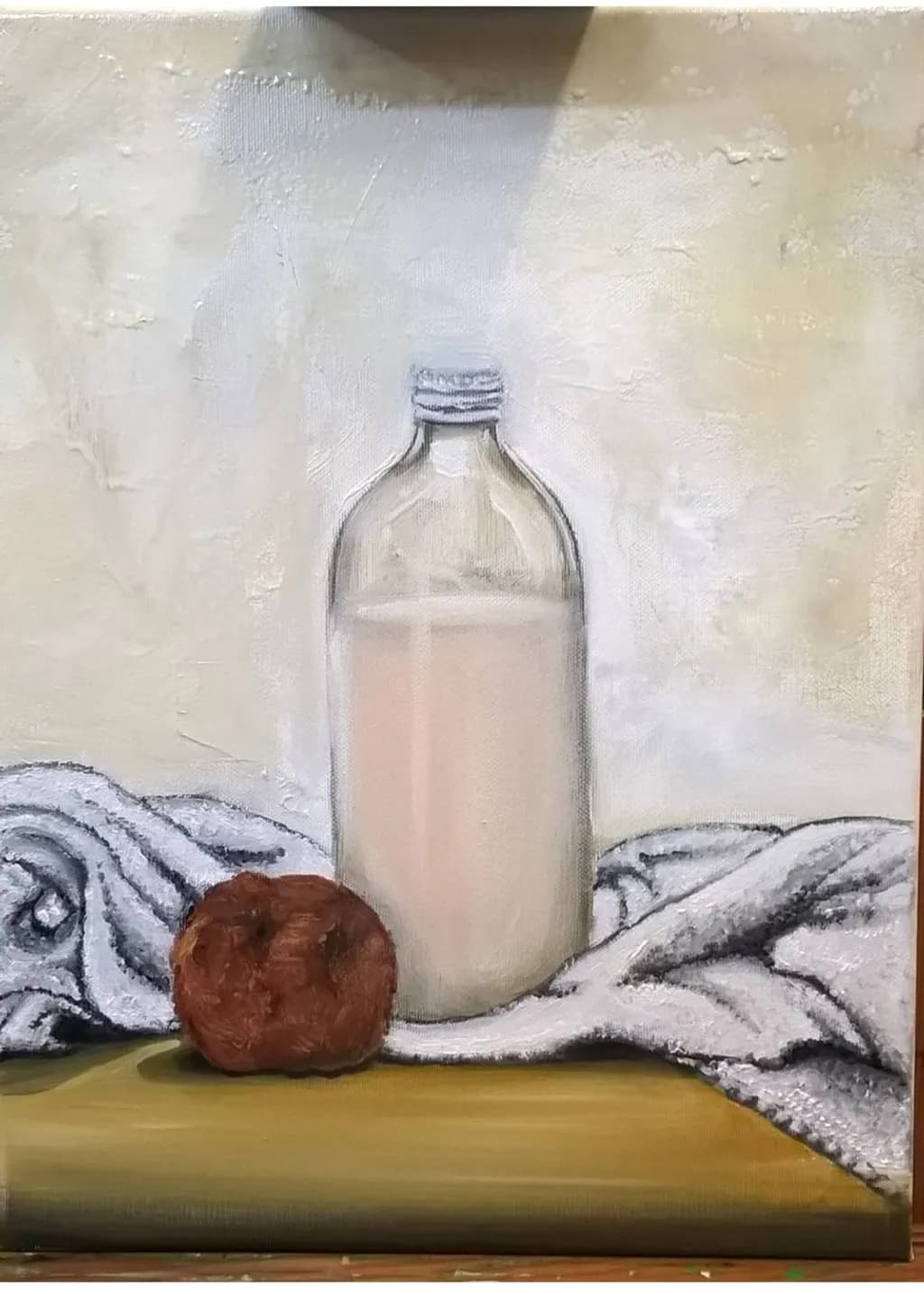 Milk and Apple Stilllife