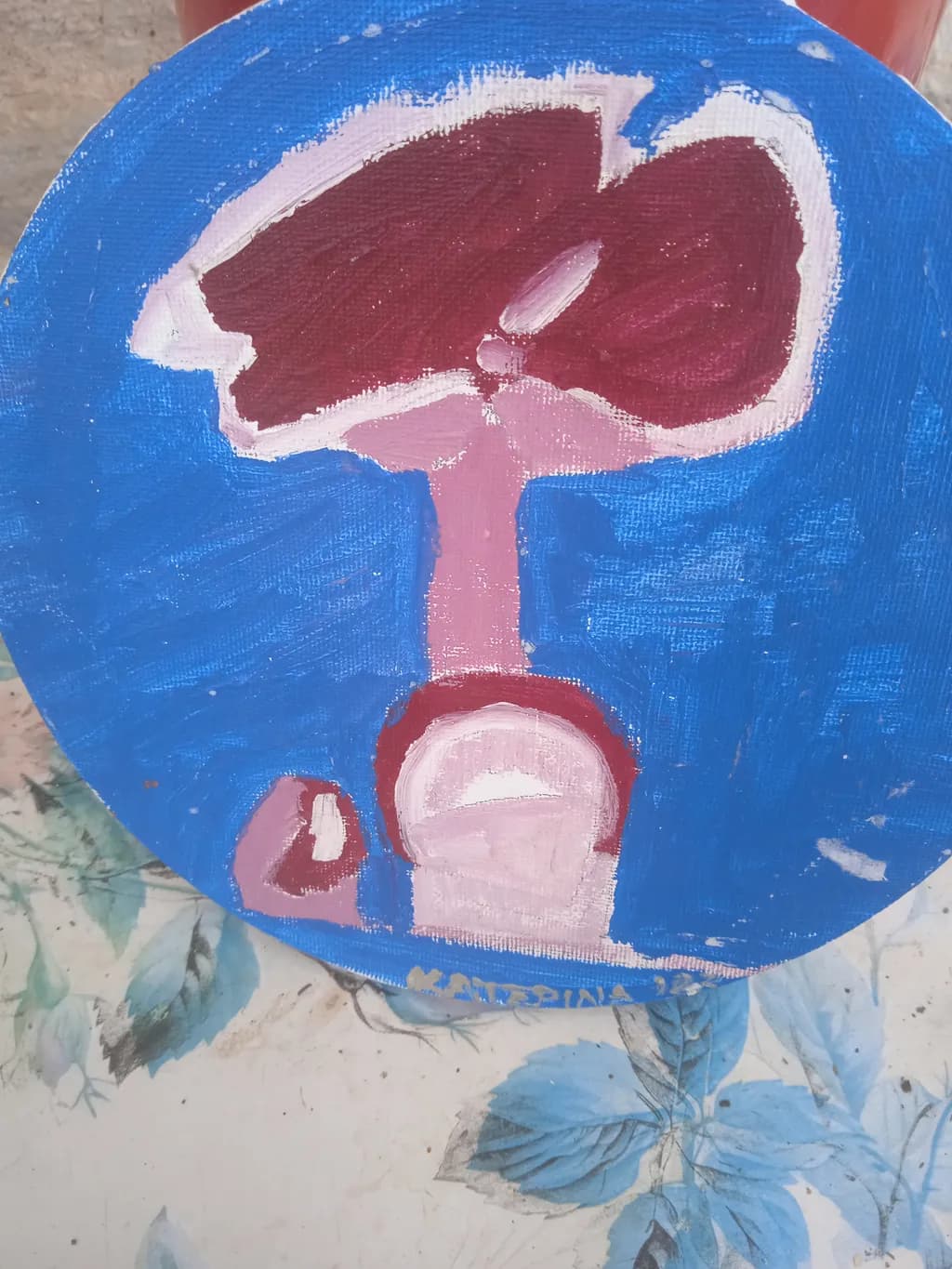Abstract Mushroom Blue