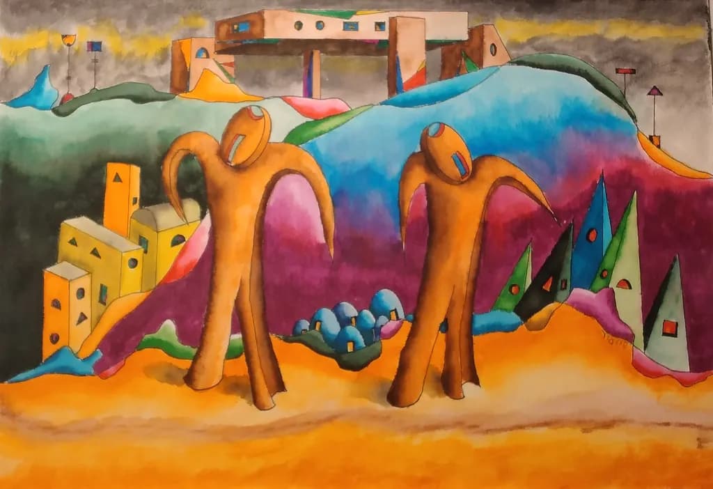Abstract Figures and Landscape