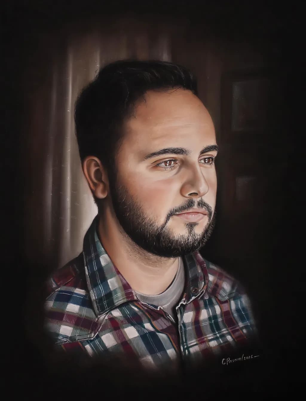 Contemplation in Plaid