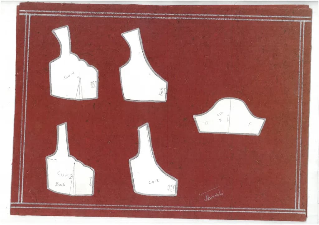 Pattern Pieces on Brown