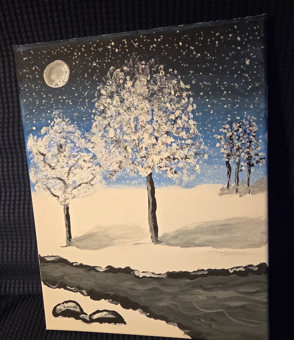 Moonlit Winter Trees
