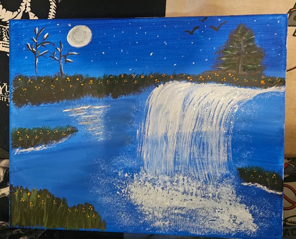 Moonlit Cascade