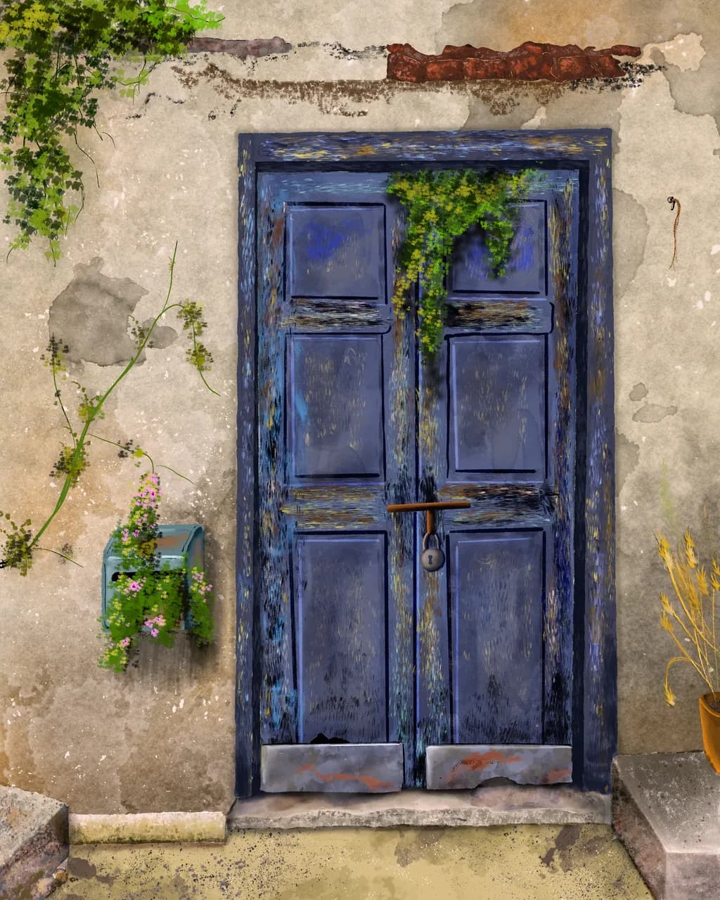Worn Blue Door