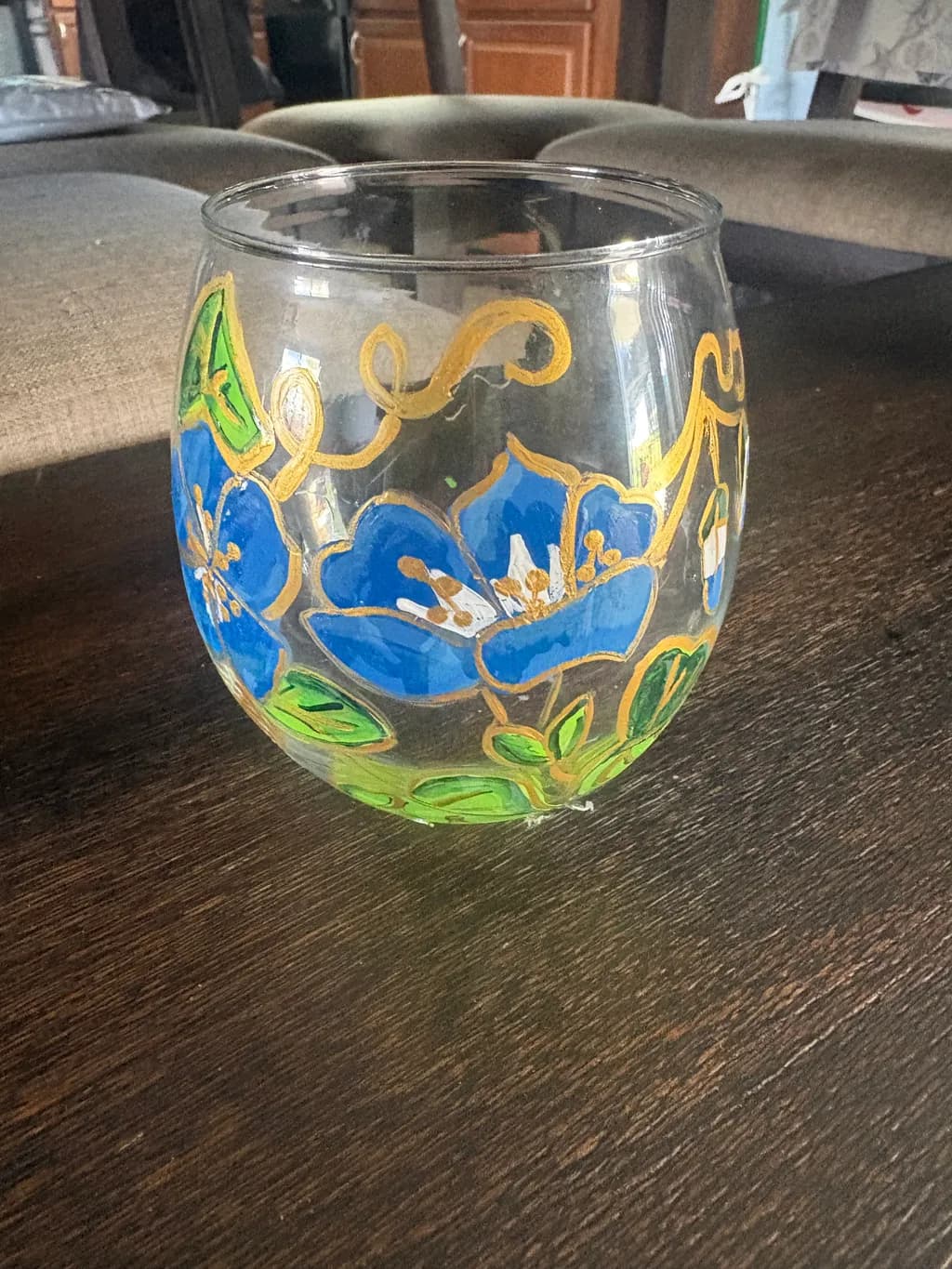 Blue Blossom Glass Bowl