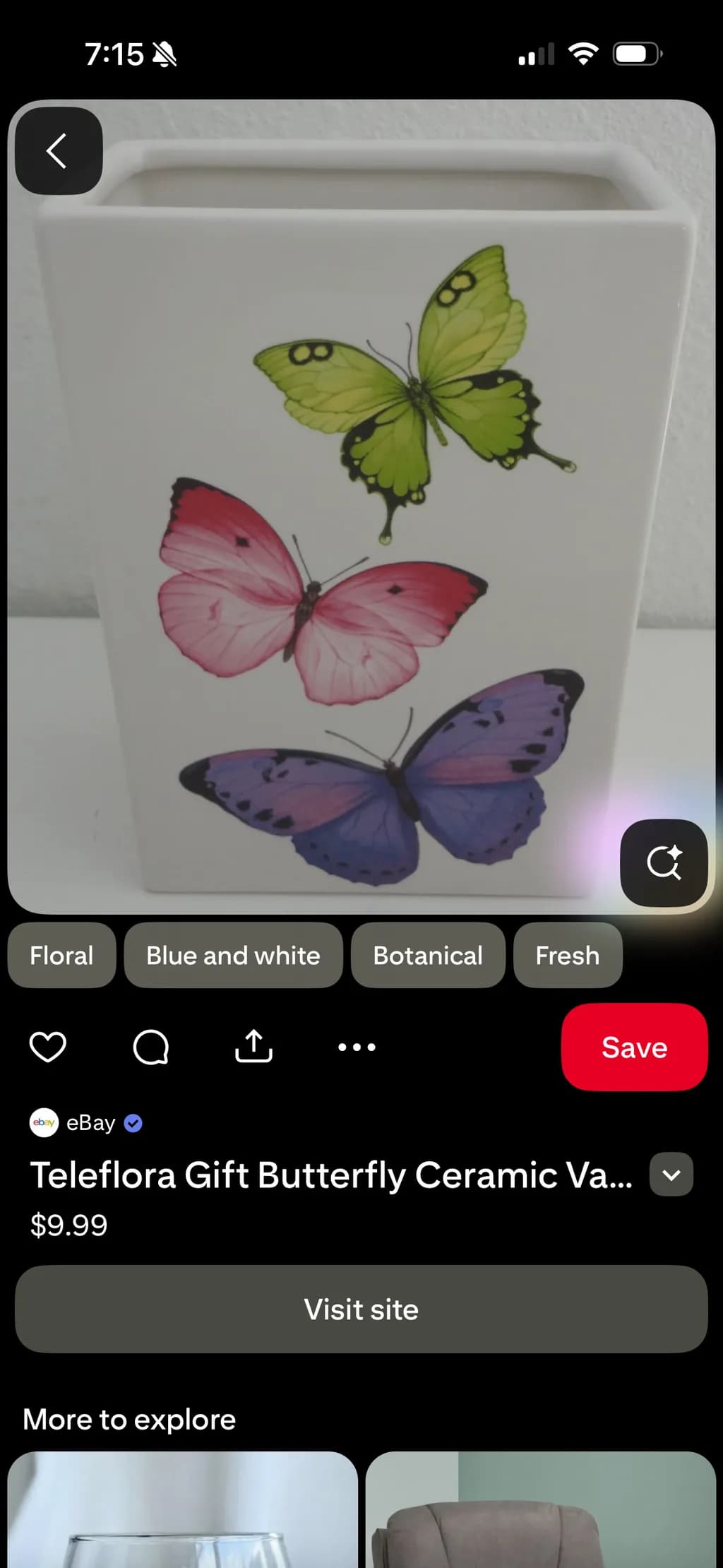 Trio Butterfly Vase