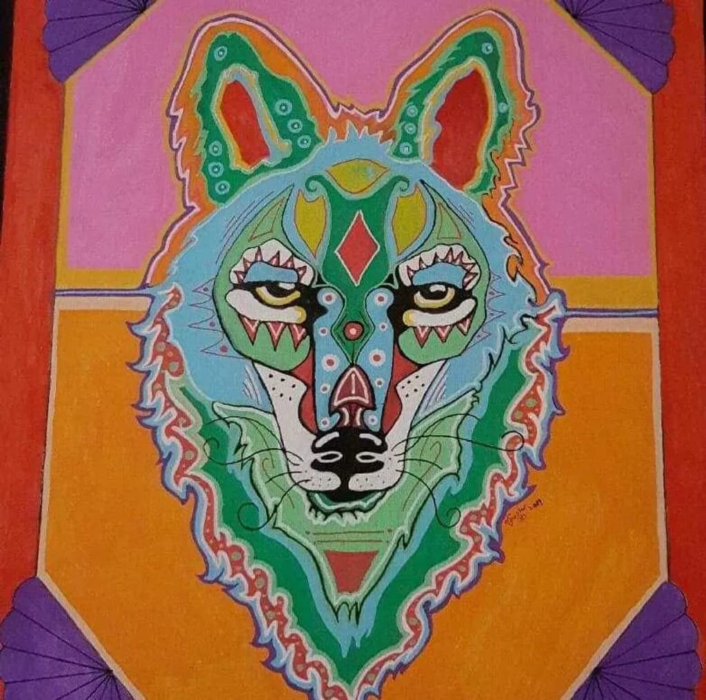 Abstract Wolf Face
