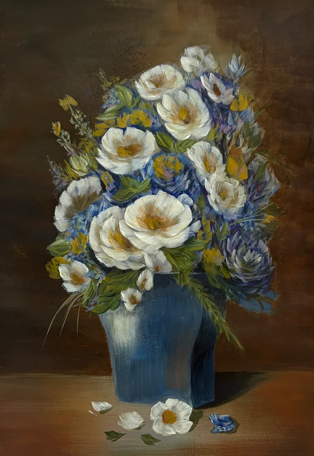 Blue Vase Flowers