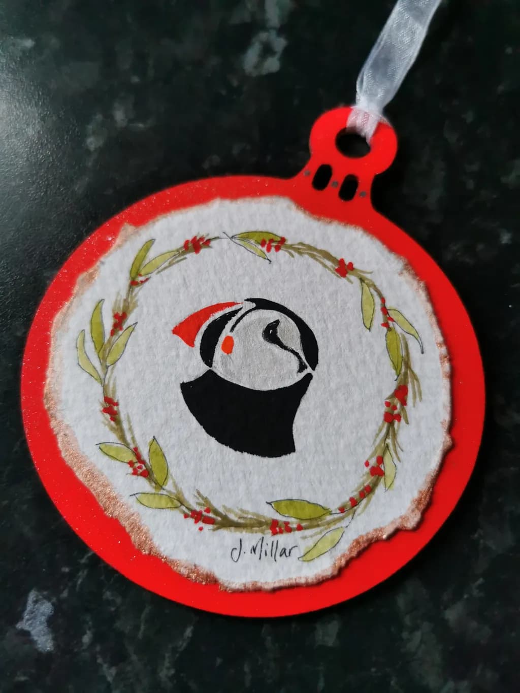 Puffin Wreath Ornament