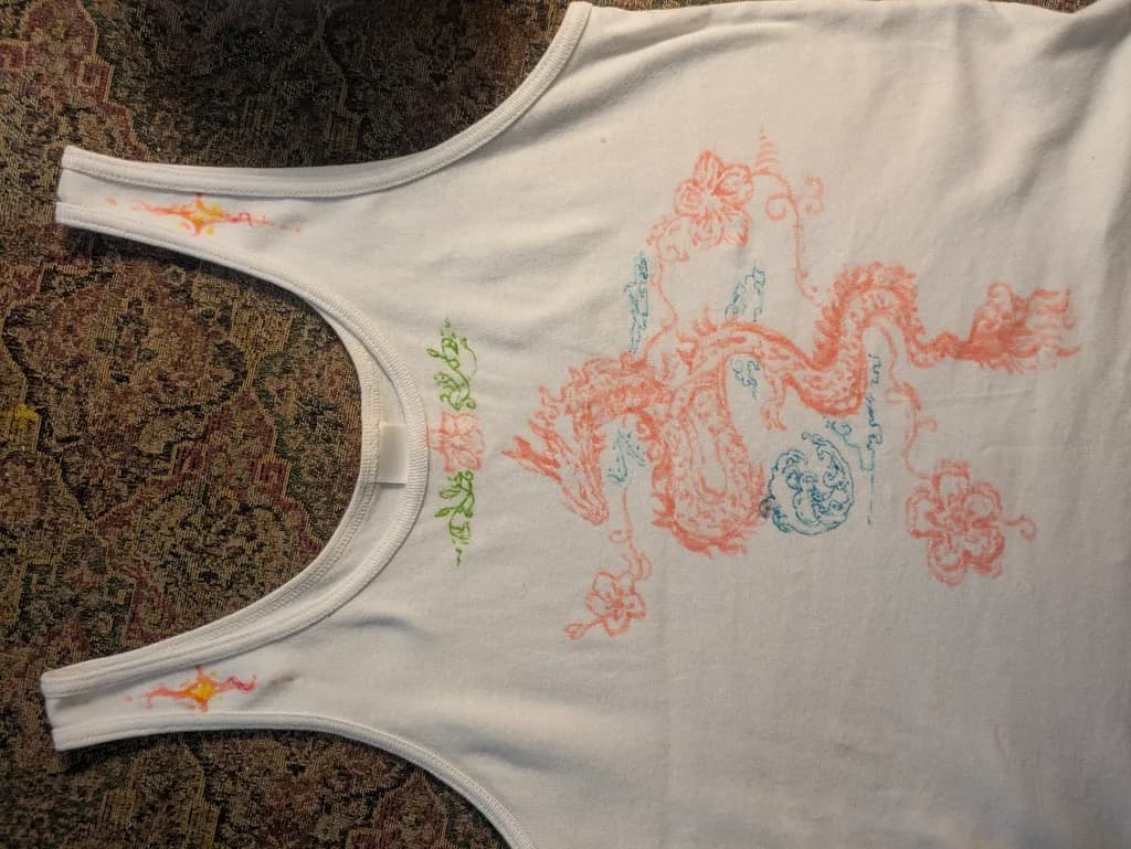 Floral Dragon Outline