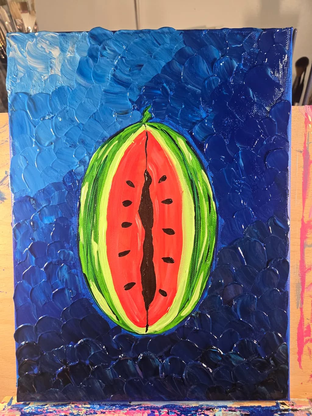 Watermelon Slice on Blue