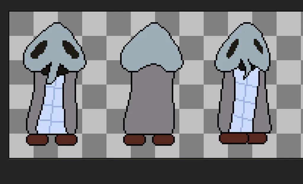Pixel Hooded Figures