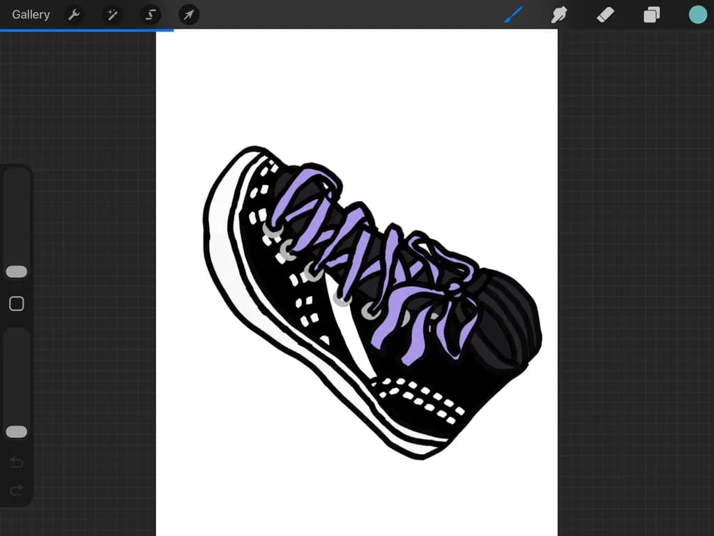 Black Sneaker with Purple Laces
