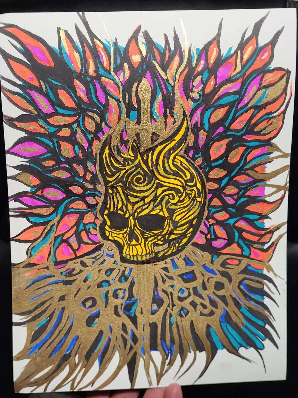 Golden Skull Flame