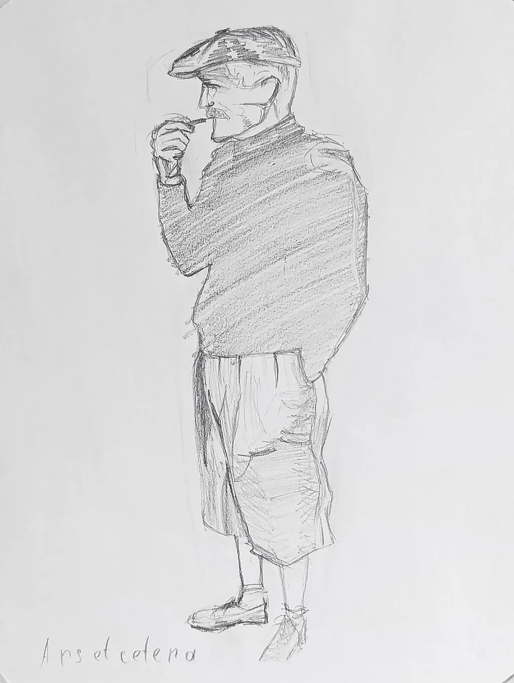 Pensive Pipe Smoker