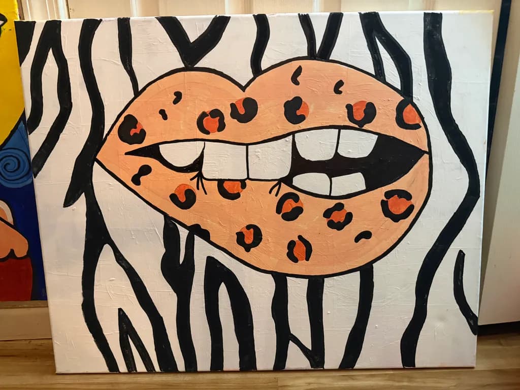 Leopard Lips on Stripes