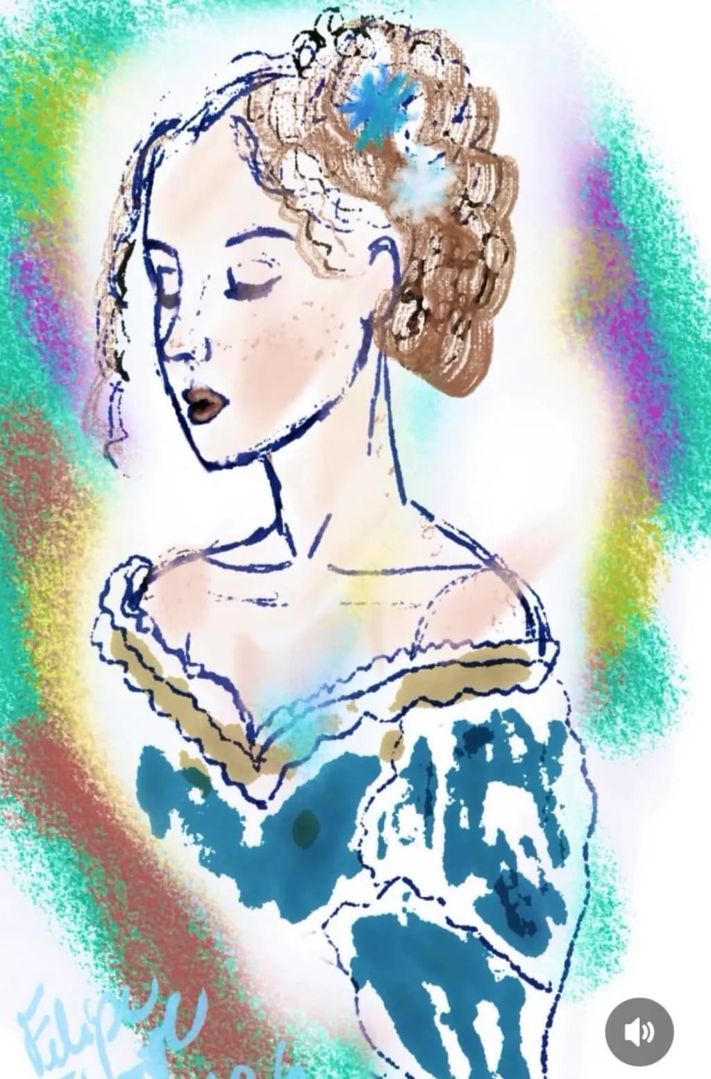 Blue Bloom Portrait