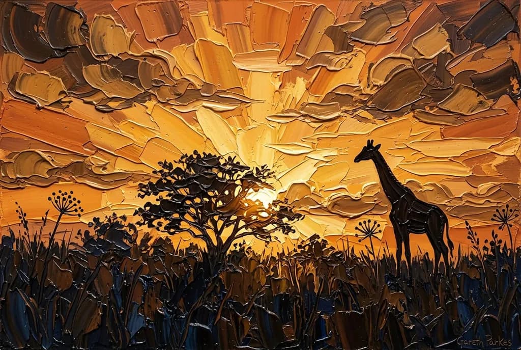 Sunset Giraffe Silhouette