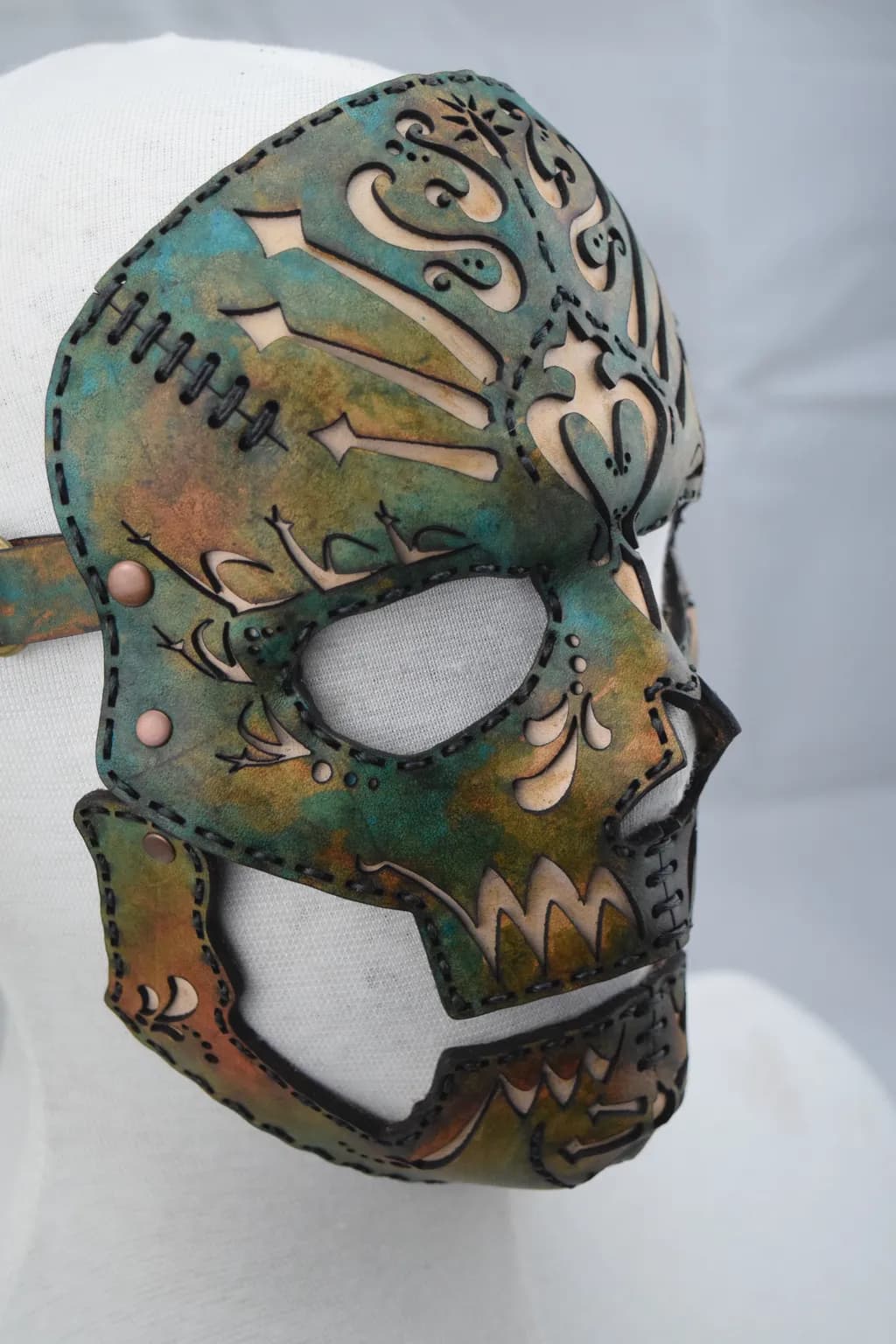 Verdigris Skull Mask