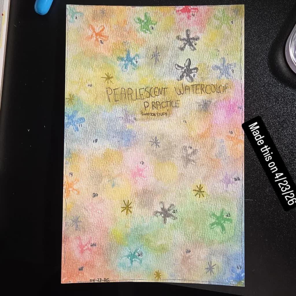 Pearlescent Watercolor Practice