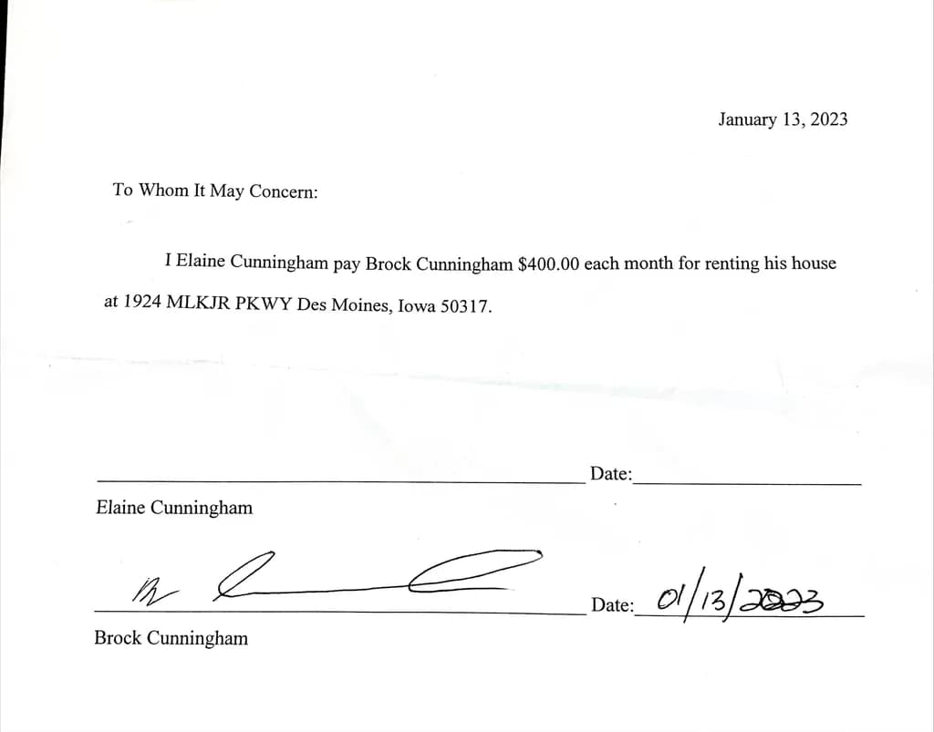 Rental Agreement Confirmation