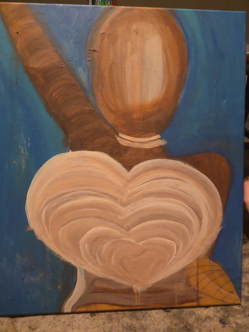Heart Figure on Blue