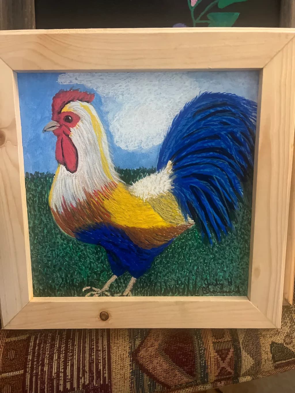 Rooster in Green Field