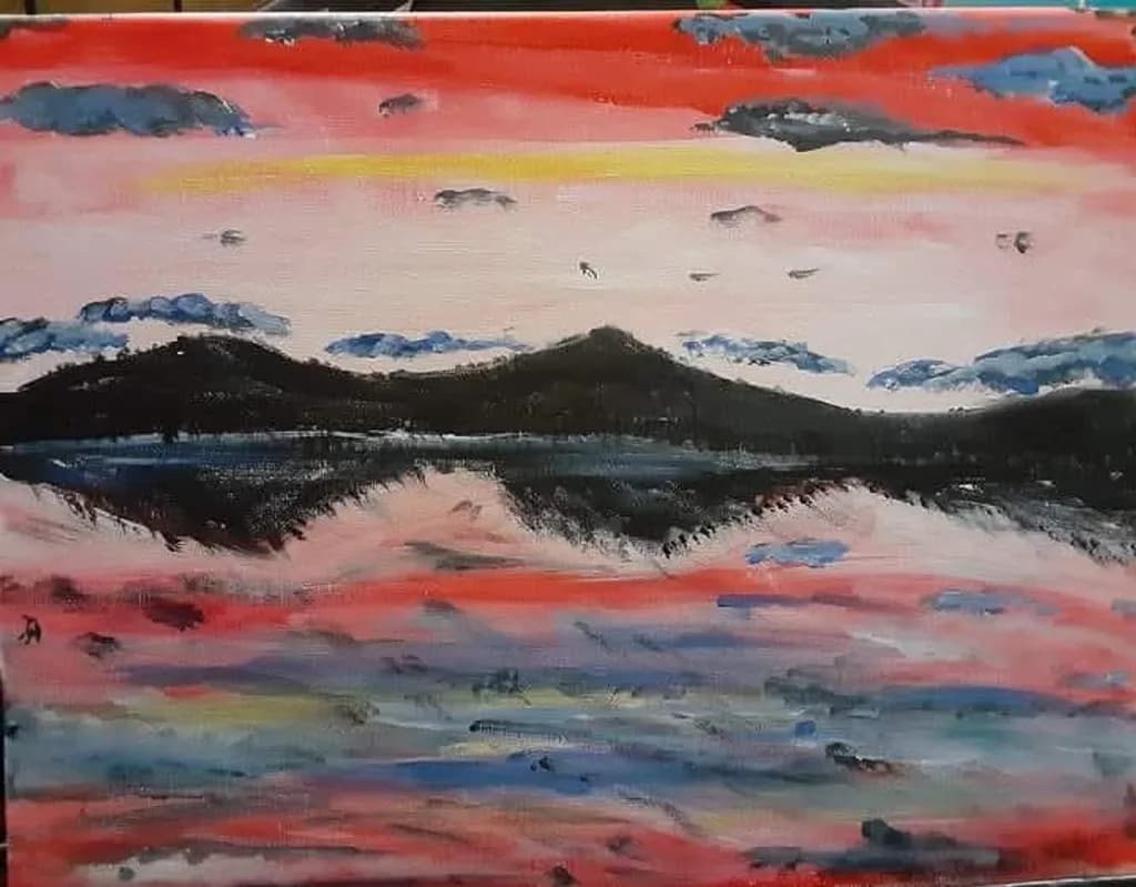 Crimson Horizon Reflection