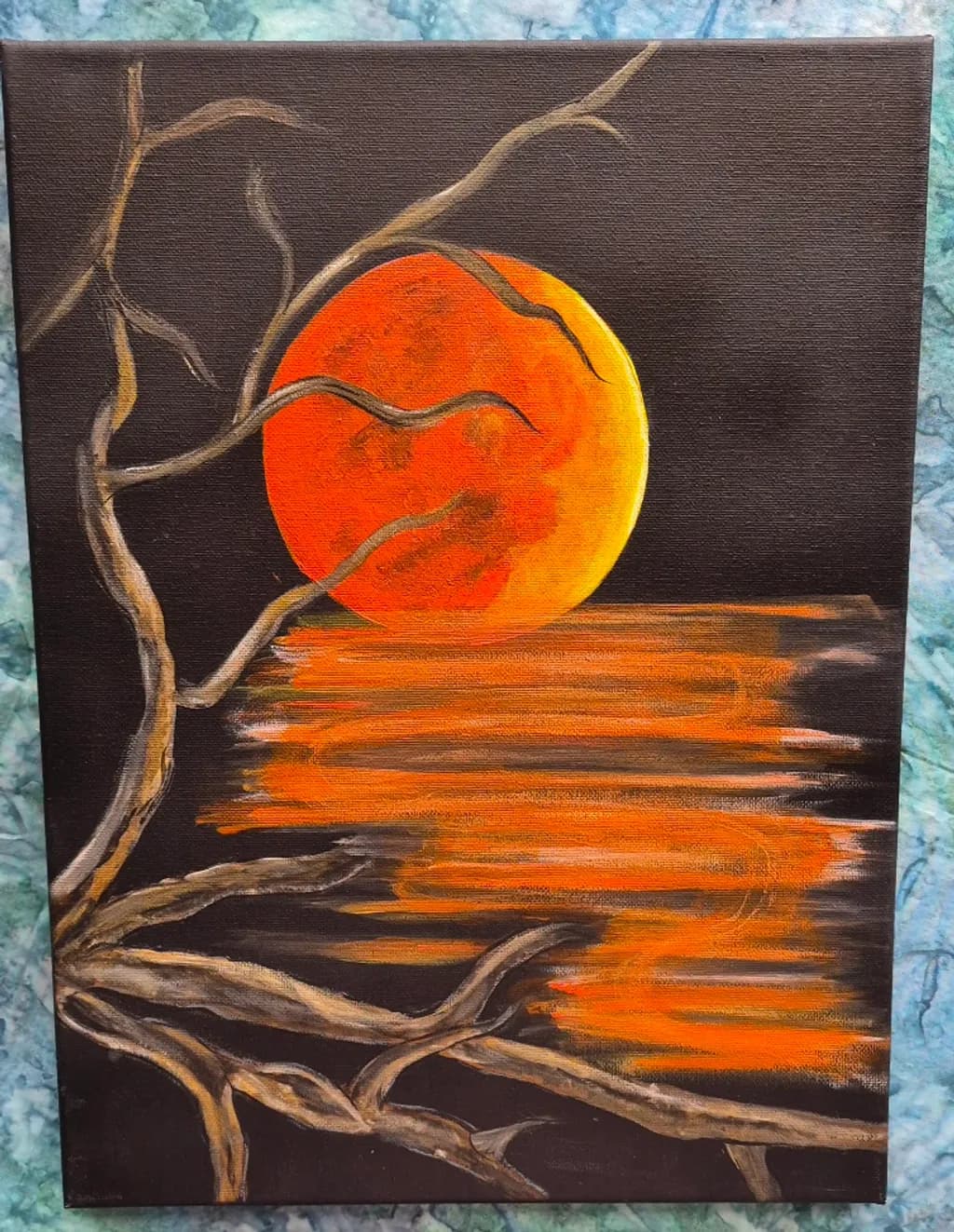 Crimson Moon Reflection