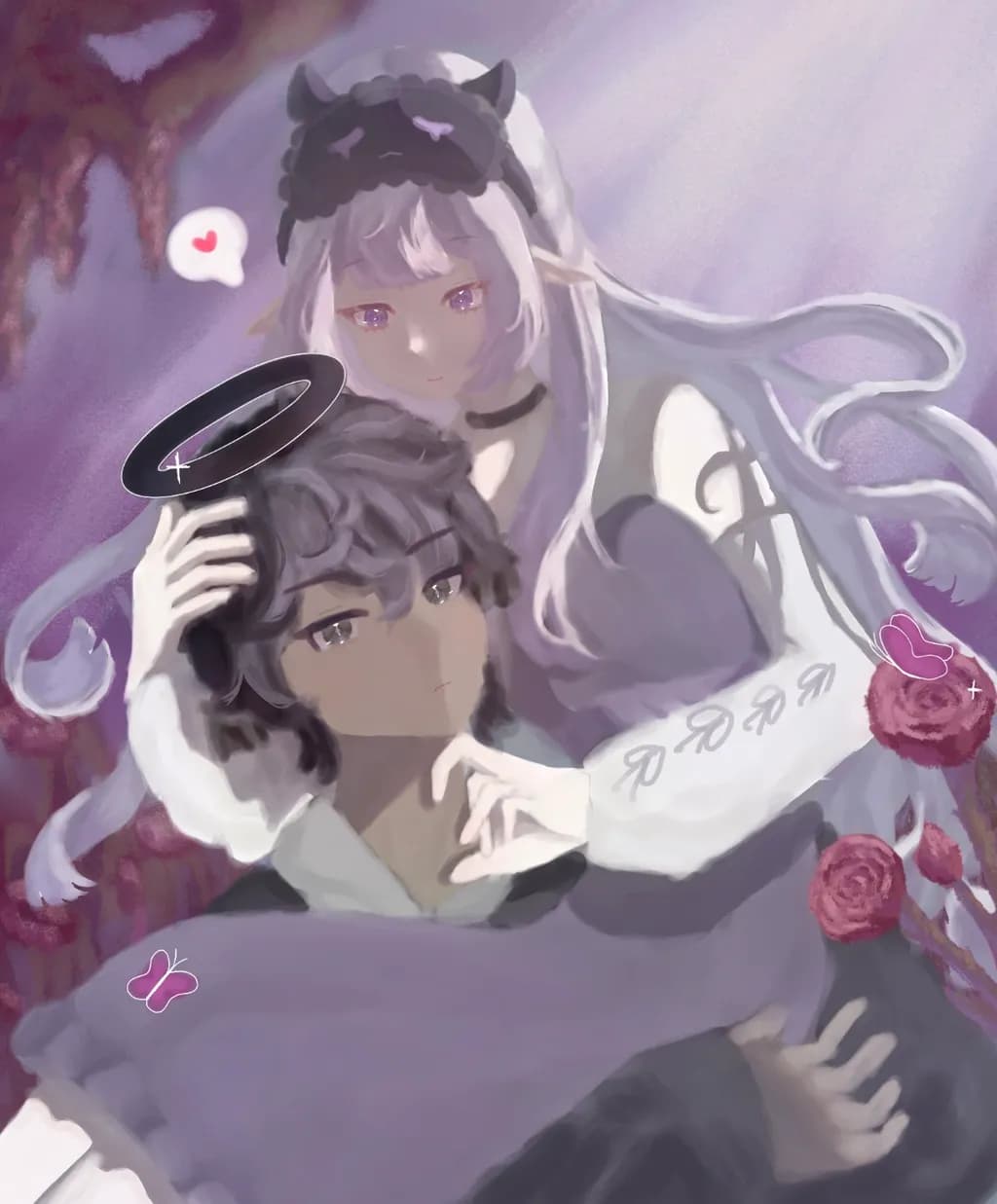 Angel and Demon Embrace