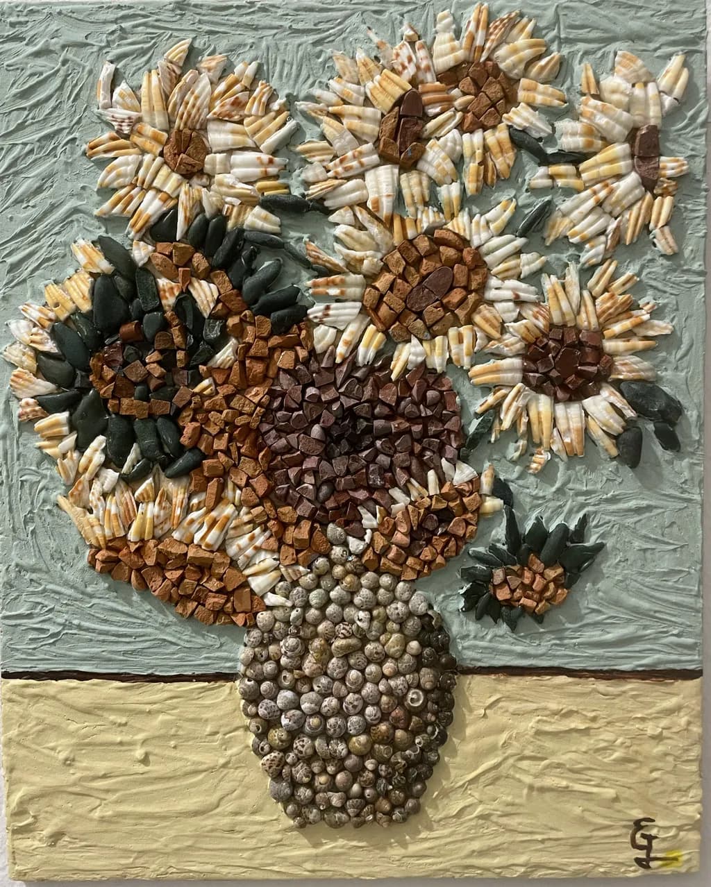 Shell Sunflowers Mosaic