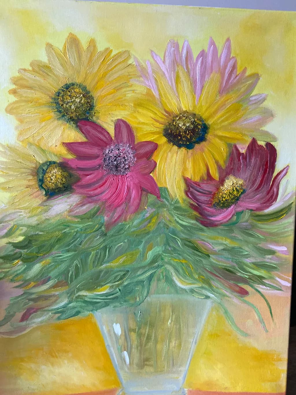 Sunflowers and Pink Blooms