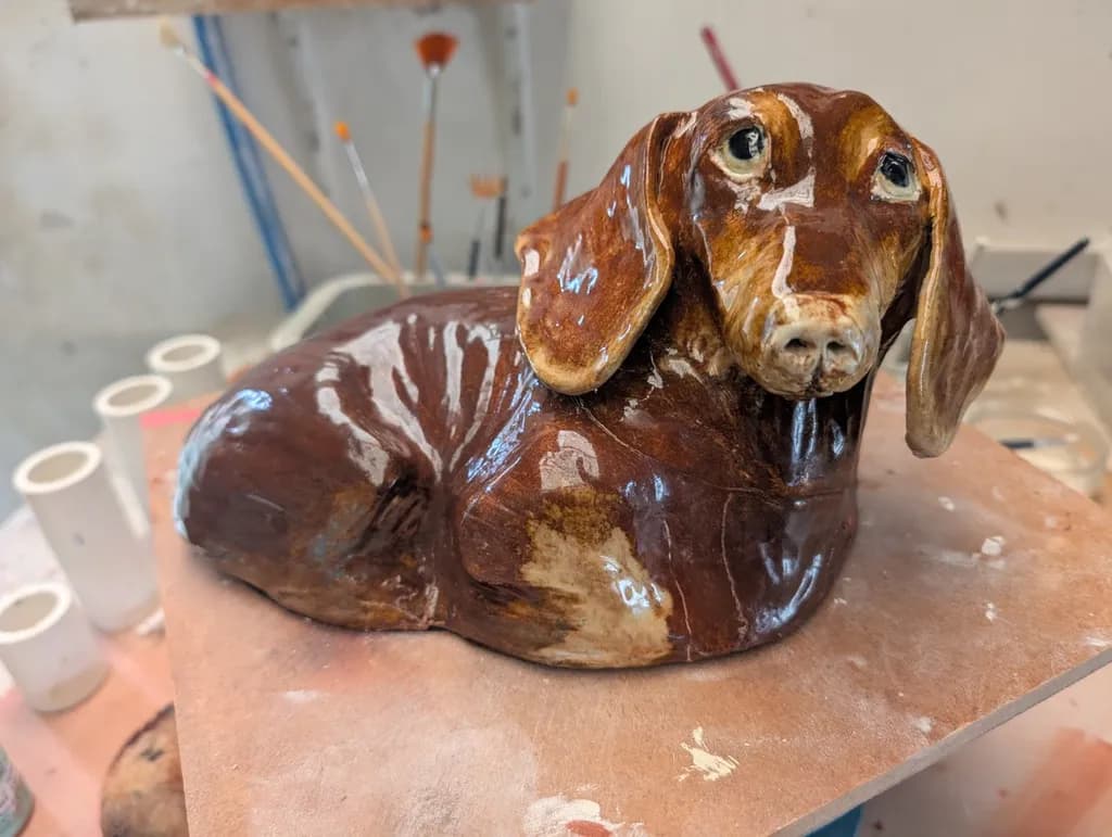 Glossy Dachshund Sculpture