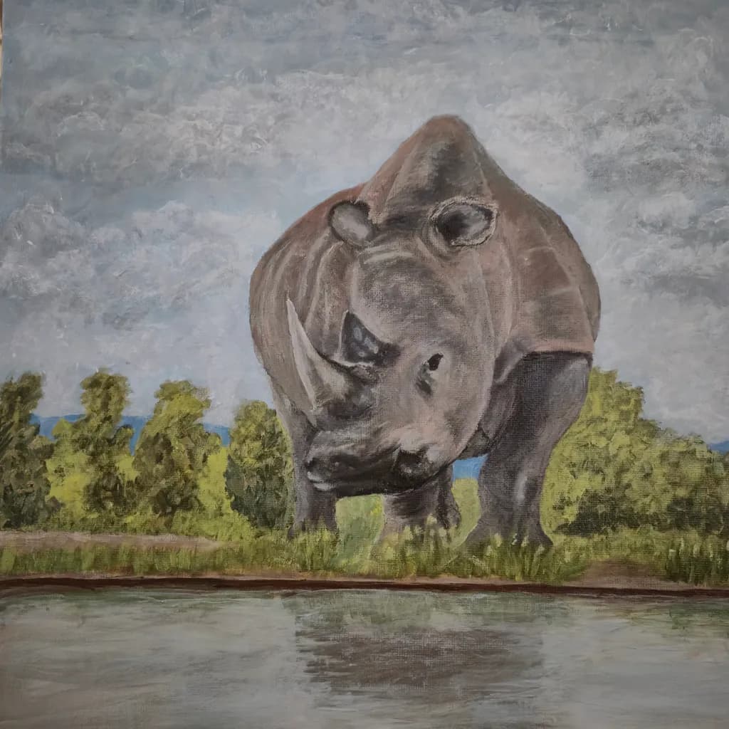 River Reflection Rhino