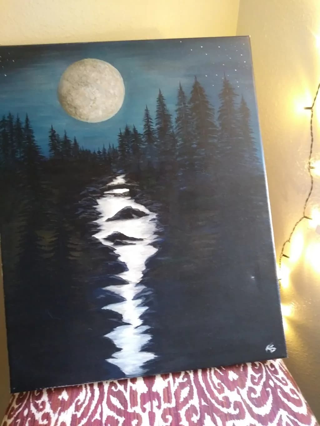 Moonlit River Reflection