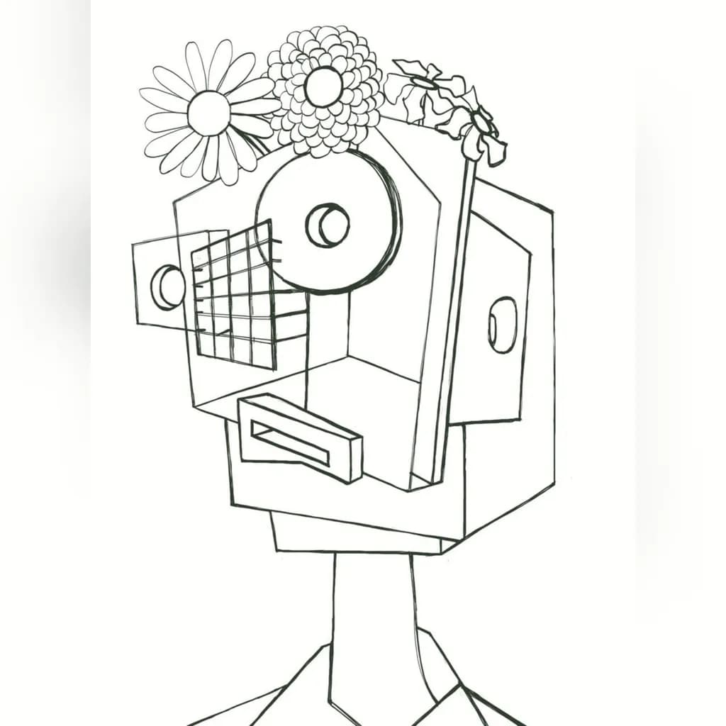 Robot with Flowers