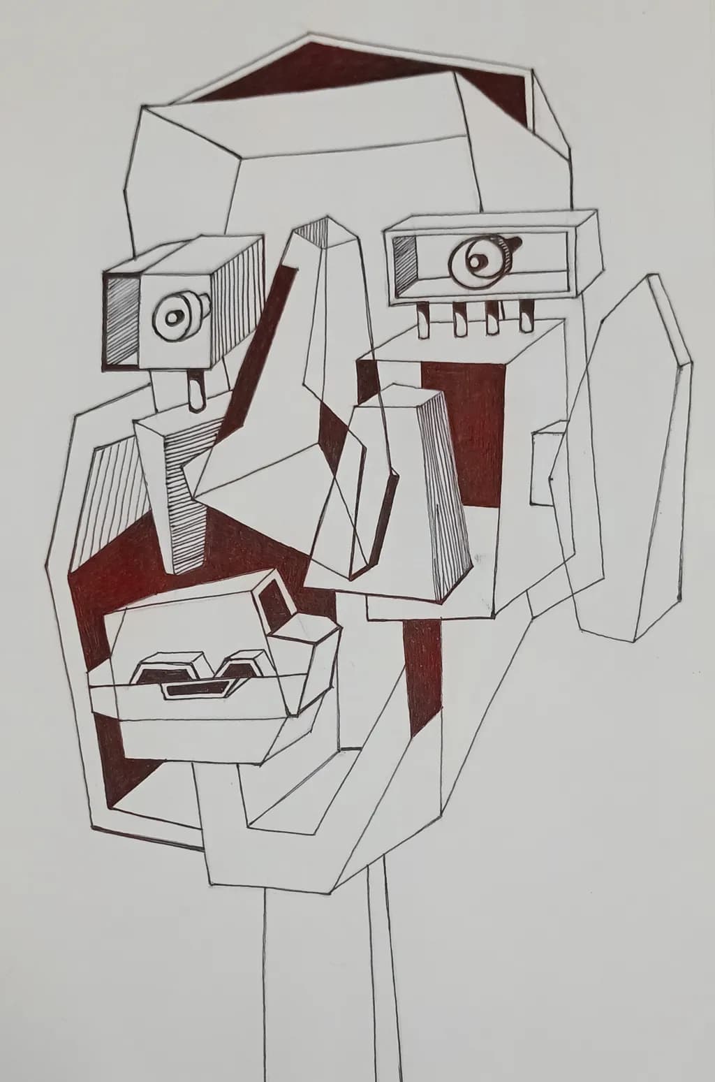 Cubist Monkey Face