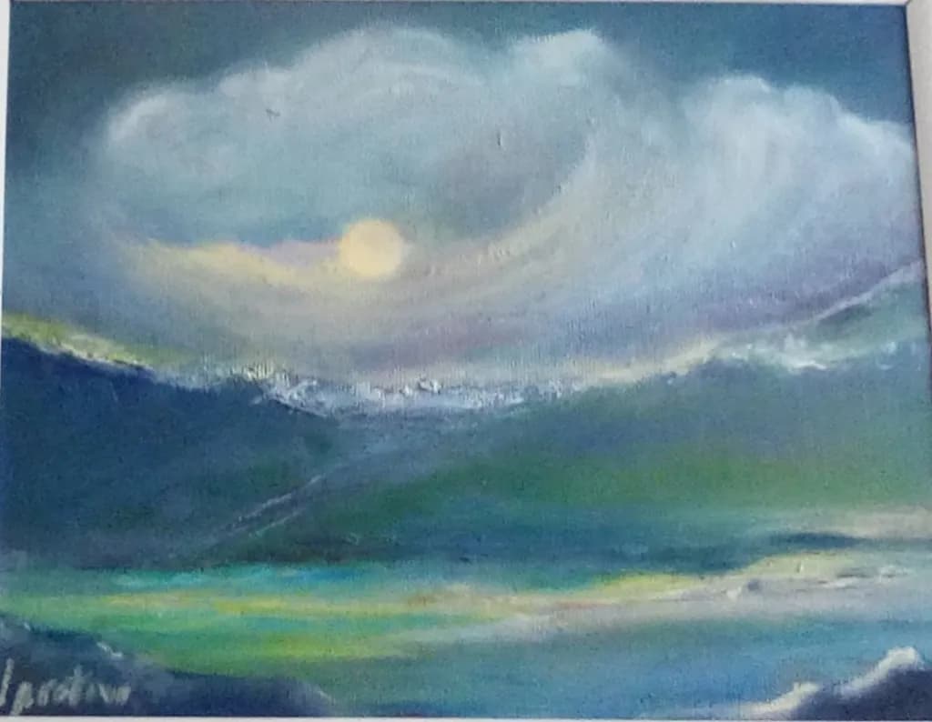 Moonlit Mountain Mist