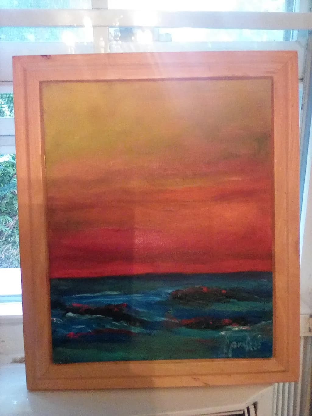 Crimson Seascape Sunset