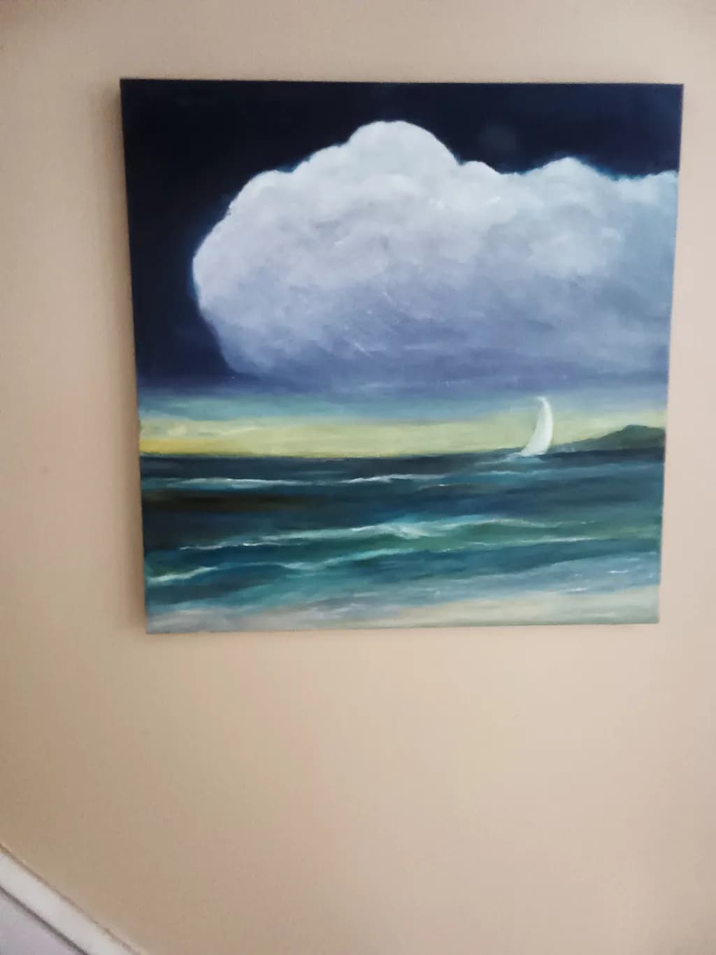 Teal Seas Under Storm Clouds