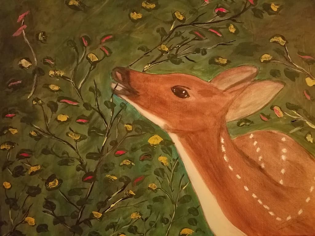 Fawn Among Blossoms