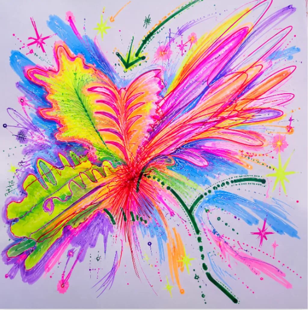 Neon Petals Burst