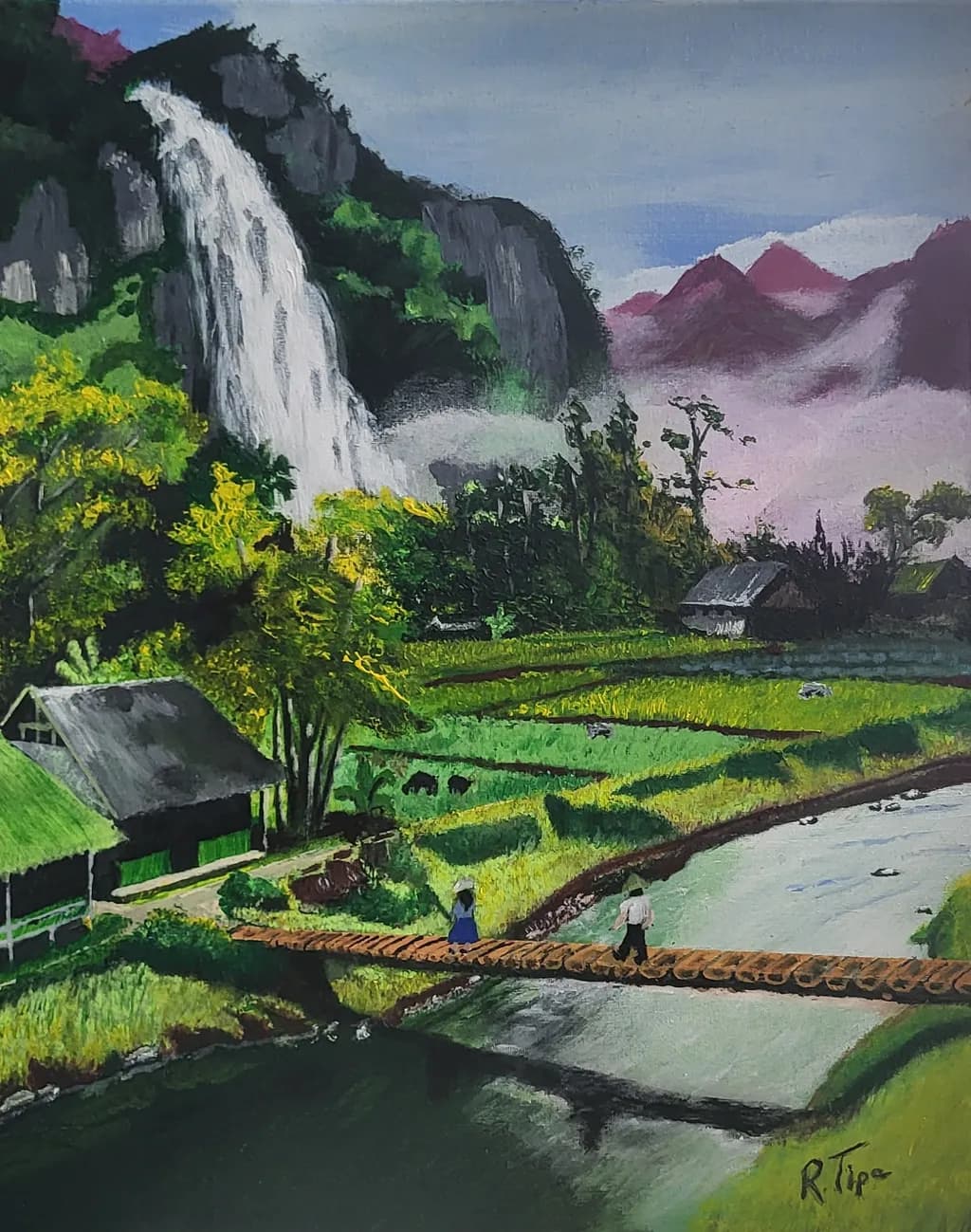 Mountain Village Waterfall