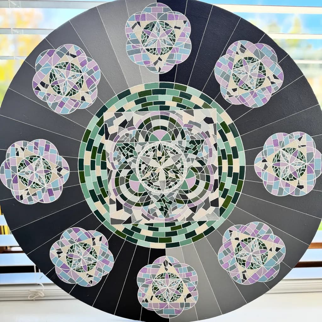 Geometric Mosaic Compass