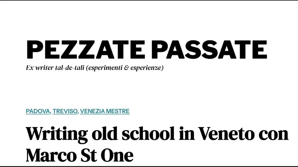 Old School Veneto Writing