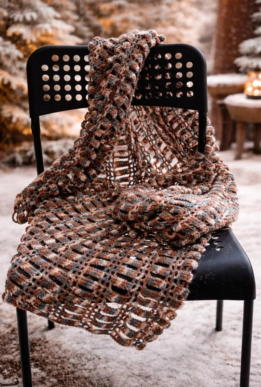 Open Weave Autumn Scarf