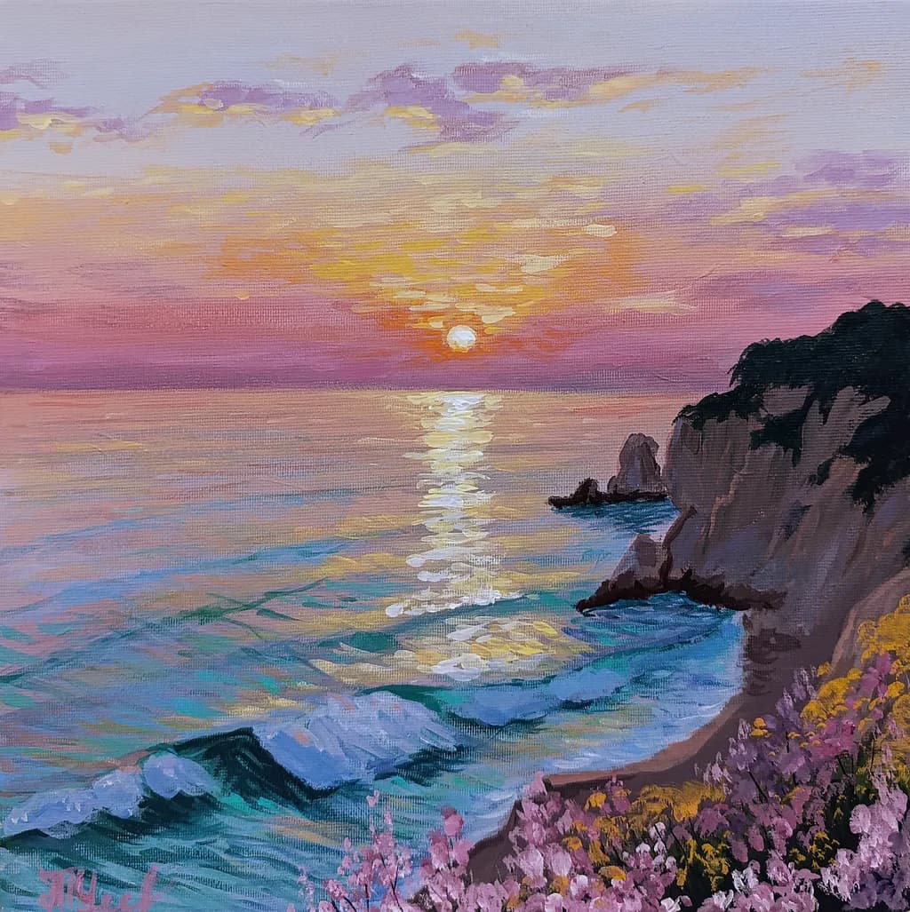 Coastal Sunset Reflections