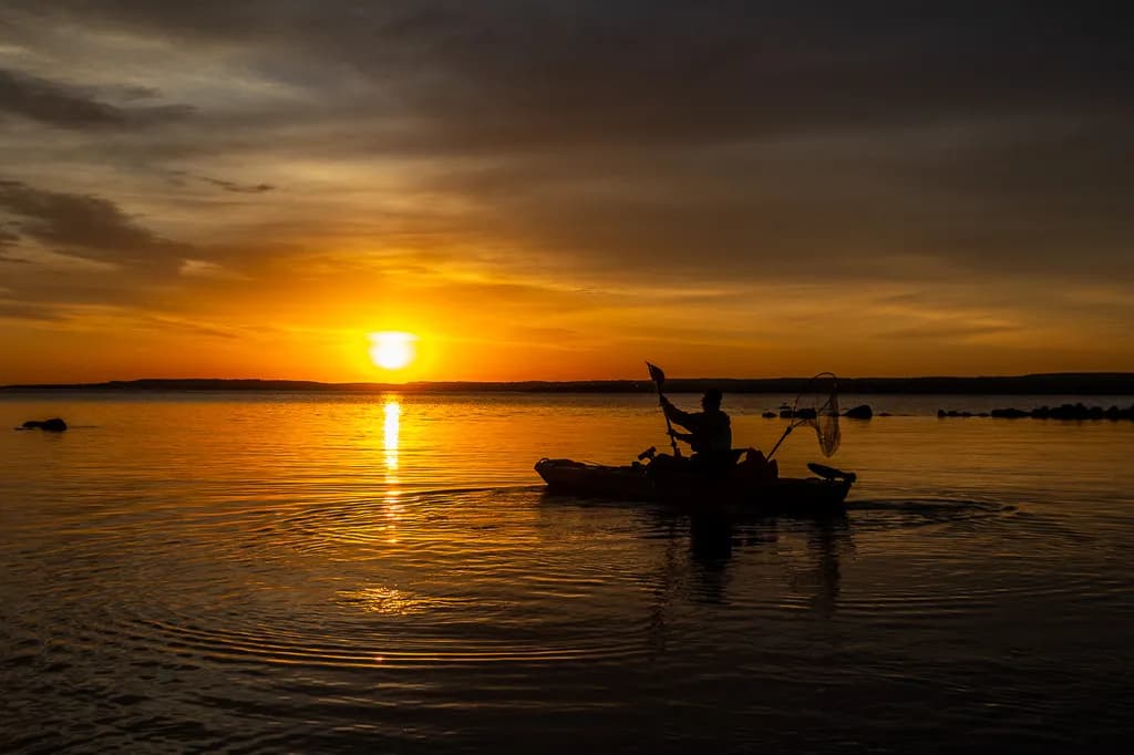 Sunset Kayak Silhouette